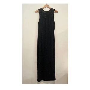 Carina by Barry Lee Vintage Beaded Evening Dress Maxi Dress Black Size Medium